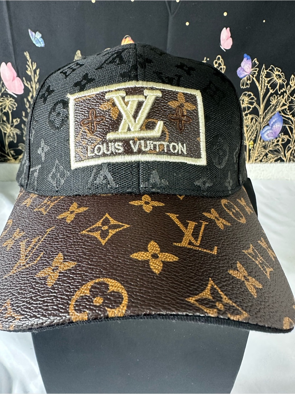 Fashion Luxury Monogram Patch Baseball Cap - Black & Brown (Unisex)